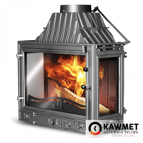 Каминная топка KAWMET W3 PLB трехсторонняя 16,7 kW с дополнительными правым и левым стеклом Каминная топка KAWMET W3 PLB трехсторонняя 16,7 kW с дополнительными правым и левым стеклом