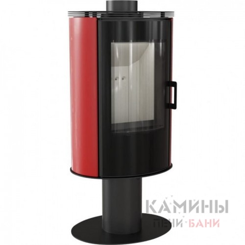 Печь-камин Kratki Koza/AB/S/NO/GLASS/Kafel/Czerwony