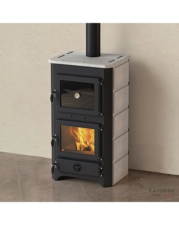 Печь-камин MBS THERMO VULKAN PLUS S (с водяным контуром, с камнем)