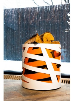 Дровница Saturn (бело-оранжевая)