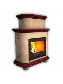 Изразцовый камин Прованс пристенный двухъярусный однотонный В