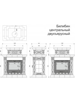 Изразцовый камин Билибин центральный двухъярусный Художественный