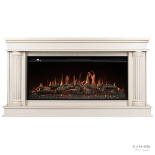 Каминокомплект: Очаг Royal Thermo Aurora RTFP/P-AR40LS, портал Olympia 42/40/36, сл. кость с зол. па