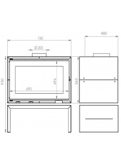 Печь-камин A.caminetti PANORAMA 75