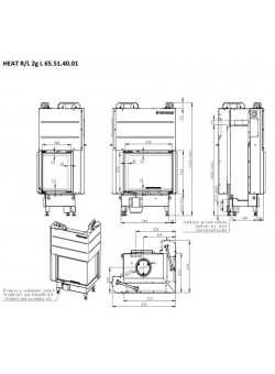 Каминная топка Romotop HEAT R/L 3g L 65.51.40.01 угловая с цельногнутым стеклом