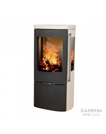 Печь-камин Jydepejsen Senza Moca Cream Sandstone Sideglass