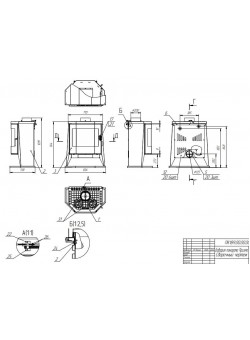 Печь-камин «Бавария» ПАНОРАМА ПРИЗМА с плитой