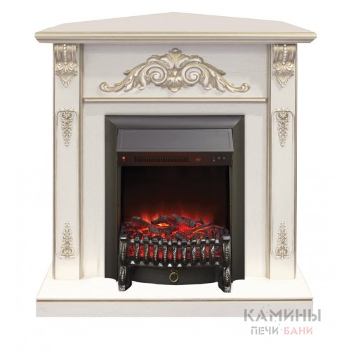 Электрокамин Anita Corner (угловой) WT с Fobos Lux Black RC Электрокамин Anita Corner (угловой) WT с Fobos Lux Black RC