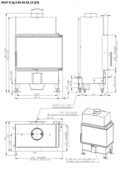 Каминная топка Romotop HEAT R/L 2g S 60.44.33.13 угловая с цельным стеклом