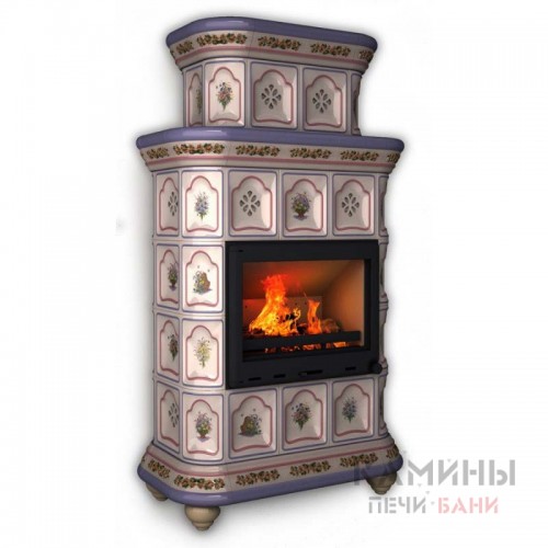 Изразцовый камин Истра КимрПечь центральный двухъярусный Роспись Изразцовый камин Истра КимрПечь центральный двухъярусный Роспись