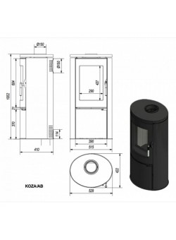 Печь-камин Kratki Koza/AB