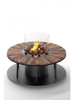 Стол-камин дровяной