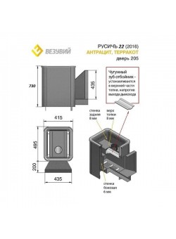 Печь Везувий Русичъ Антрацит 28 (ДТ-4)