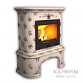 Изразцовый камин Прованс КимрПечь центральный с дровником Роспись Изразцовый камин Прованс КимрПечь центральный с дровником Роспись