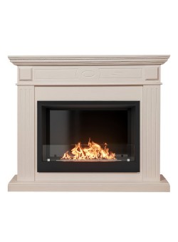 Каминокомплект: Биокамин Firelight BFP/P-2520, портал Bianco 25 шпон белёный дуб