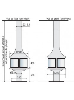 Центральный камин Lea 998 JC Bordelet