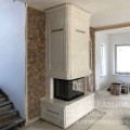 Современный изразцовый камин Сохо с широким нижним подиумом