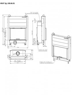 Каминная топка Romotop HEAT 3g L 88.66.01 с выдвижными подъемными дверцами