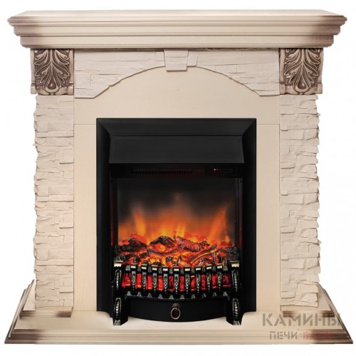 Электрокамин Dublin Lux WT с очагом Fobos Lux BL RC Электрокамин Dublin Lux WT с очагом Fobos Lux BL RC