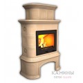 Изразцовый камин Прованс КимрПечь центральный двухъярусный однотонный А с дровником