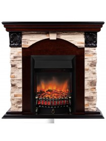 Электрокамин Dublin Rock AO с очагом Fobos Black RC