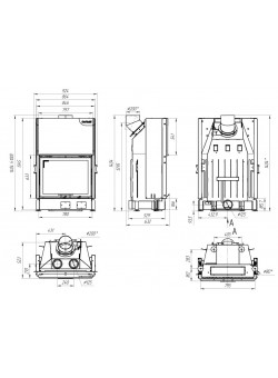Каминная топка ВЕГА 800 B принтинг черный шамот