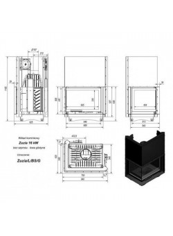 Каминная топка Kratki Zuzia/L/BS/G (угловое стекло слева, гильотина)