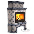 Изразцовый камин Прованс КимрПечь угловой двухъярусный с дровником Роспись Изразцовый камин Прованс КимрПечь угловой двухъярусный с дровником Роспись