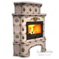 Изразцовый камин Прованс КимрПечь угловой двухъярусный с дровником Роспись Изразцовый камин Прованс КимрПечь угловой двухъярусный с дровником Роспись