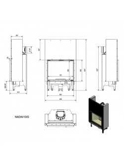 Каминная топка Kratki Nadia/13/G