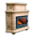 Изразцовый камин Прованс КимрПечь угловой двухъярусный однотонный А Изразцовый камин Прованс КимрПечь угловой двухъярусный однотонный А