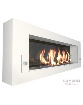 Биокамин Orion 1200 белый со стемалитом и стеклом (ZeFire)