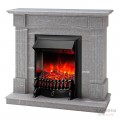 Каминокомплект ANDREA/АЛЬФА Мрамор серый с очагом Электроочаг FOBOS LUX RC/ФОБОС С ПУЛЬТОМ