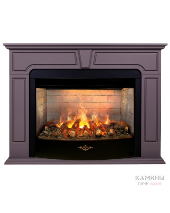 Каминокомплект THEODOR/РАФАЭЛЬ Серо-коричневый с очагом Электроочаг FIRESTAR/ФАЕРСТАР 33