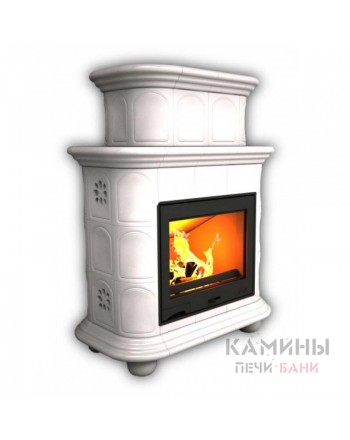 Изразцовый камин Прованс центральный двухъярусный однотонный А