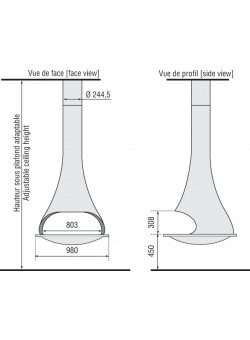 Центральный подвесной камин Tatiana 997 JC Bordelet
