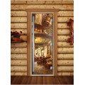 Дверь Doorwood Престиж Фотопечать для бани сатин 8 мм