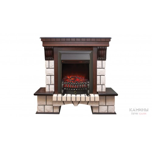 Электрокамин Stone AO с очагом Fobos Lux BL S