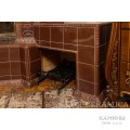 Угловой изразцовый камин Альбион с дровником