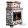 Изразцовый камин Медальон КимрПечь угловой двухъярусный Роспись Изразцовый камин Медальон КимрПечь угловой двухъярусный Роспись