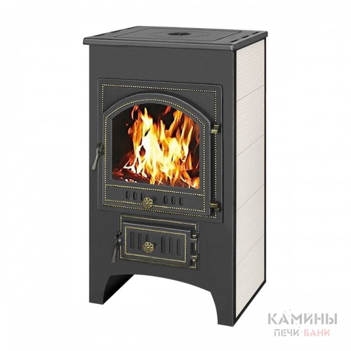  Печь-камин Везувий ПК-01(205) С ПЛИТОЙ БЕЖЕВЫЙ