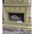 Облицовка углового камина в деревянном доме изразцами коллекции Дорф.
