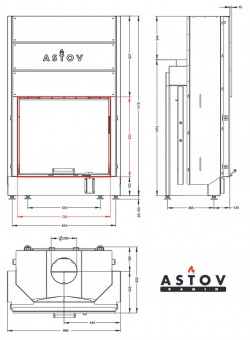 Каминная топка АСТОВ ПС 7363