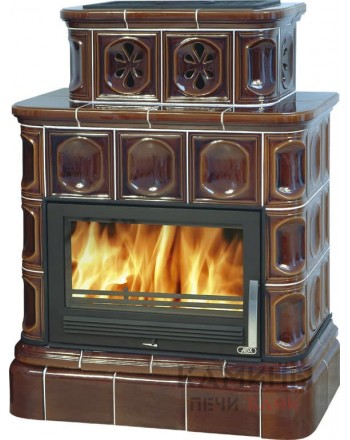 Печь камин керамическая ABX KARELIE, с кафельным цоколем Печь камин керамическая ABX KARELIE, с кафельным цоколем
