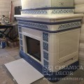 Облицовка камина АСТОВ ПС 800 до полки изразцами Элеганс с росписью