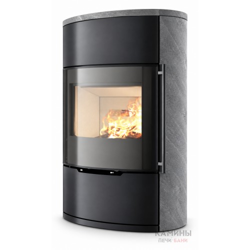 Дровяная печь-камин Ember O2 FG Rounded sides - natural stone (вид не указан)