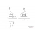 Пристенный угловой камин LOFT - 23 с рамочным остеклением  Пристенный угловой камин LOFT - 23 с рамочным остеклением