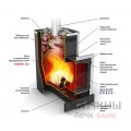 Дровяная печь для бани Термофор Калина Carbon, Inox Витра  Дровяная печь для бани Термофор Калина Carbon, Inox Витра