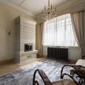 Кирпичный камин с чугунной топкой Keddy SK110VG в изразцах Элеганс