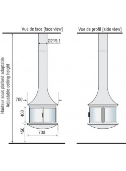 Центральный подвесной камин Lea 998 JC Bordelet